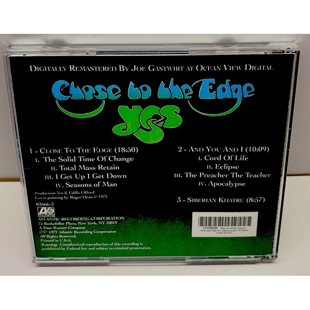 YES CD Close To The Edge Disc Atlantic Records Classic Rock Remastered - Picture 2 of 5